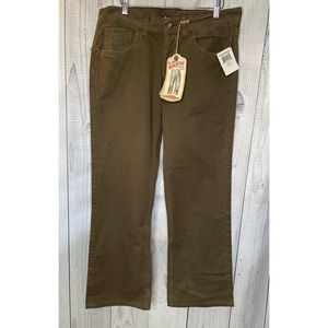 Lucky Brand Slim Bootleg Pants Olive Green Button Fly 5 Pocket Style NWT Sz 33